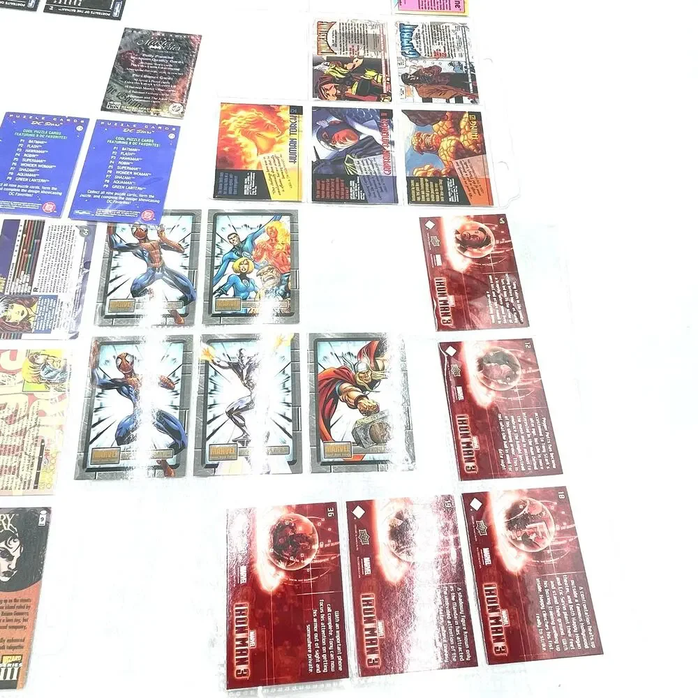 Superhero Random Lot of 30 Trading Cards Iron Man Spiderman Batman Variety